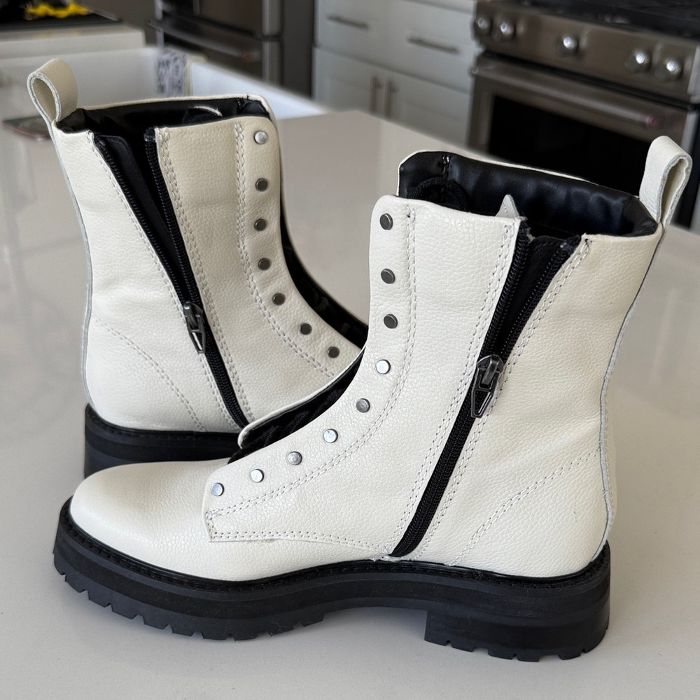Dolce Vita Cream Combat Boots